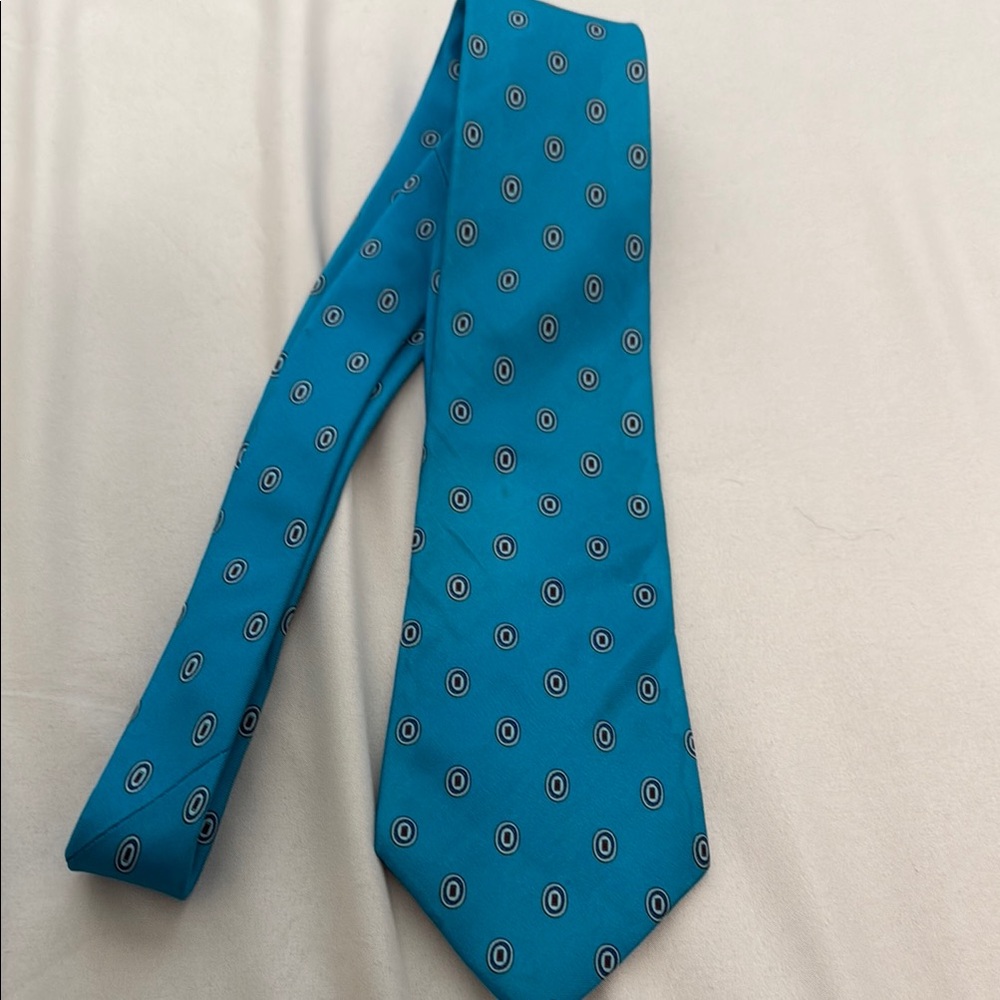 Dior Vibrant Blue Geometric Silk Tie